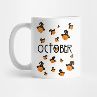 October Pumpkin Funny Design Halloween Mug